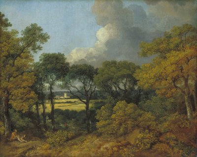 Paesaggio boscoso con contadino che riposa da Thomas Gainsborough